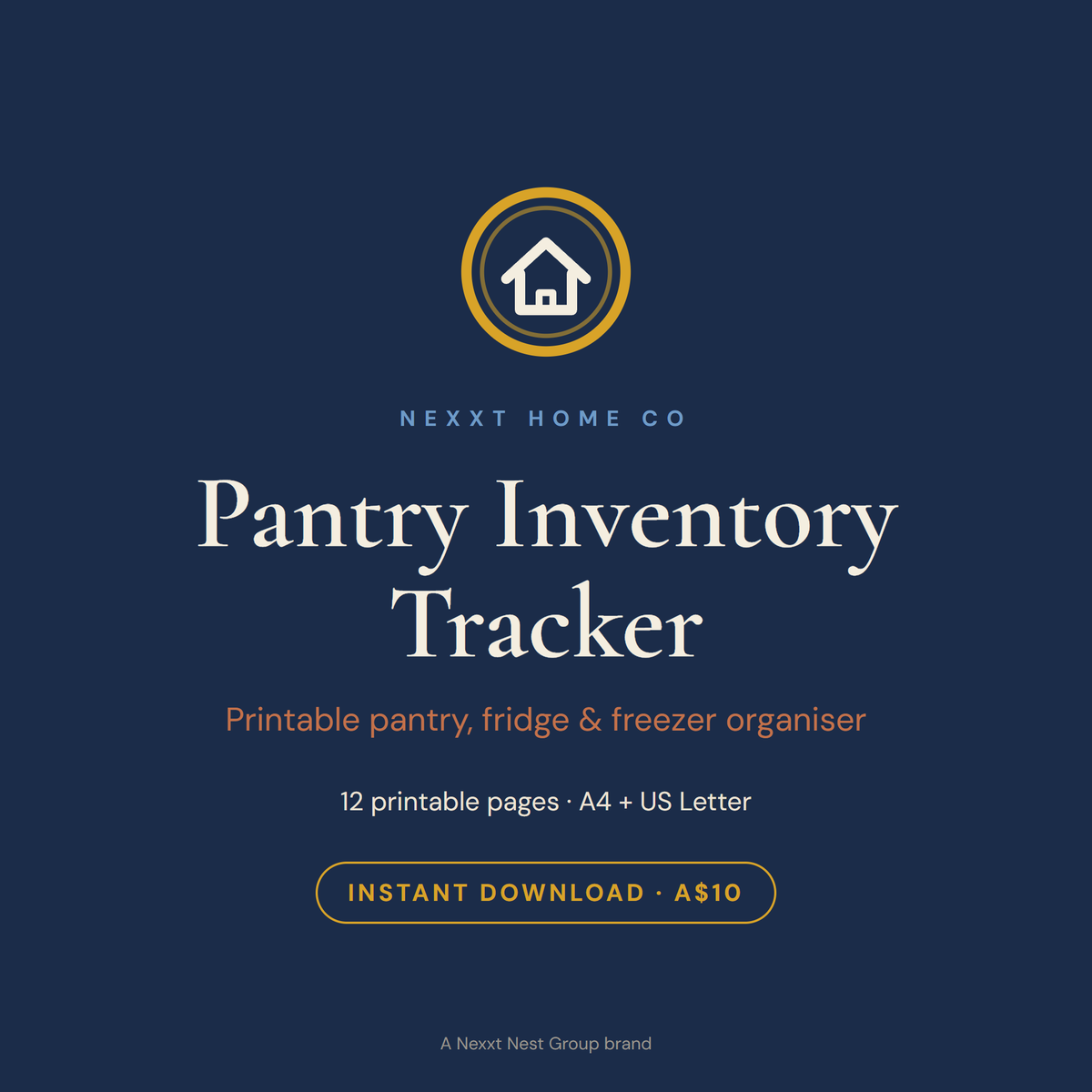Pantry Inventory Tracker printable cover, the pantry, fridge and freezer lists used to organise a pantry by zones