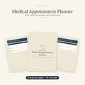 Medical Appointment Planner printable showing pages for appointment details, questions for the doctor and visit notes
