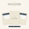 Senior Care Binder printable — 28 large-print pages shown, A4 and US Letter instant download