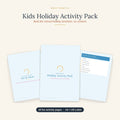Kids Holiday Activity Pack printable showing screen-free school holiday games and activity sheets