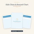 Kids Chore and Reward Chart printable showing a weekly routine tracker and sticker reward grid