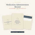 Medication Administration Record MAR chart printable showing large print medication rows with a signature box for every dose