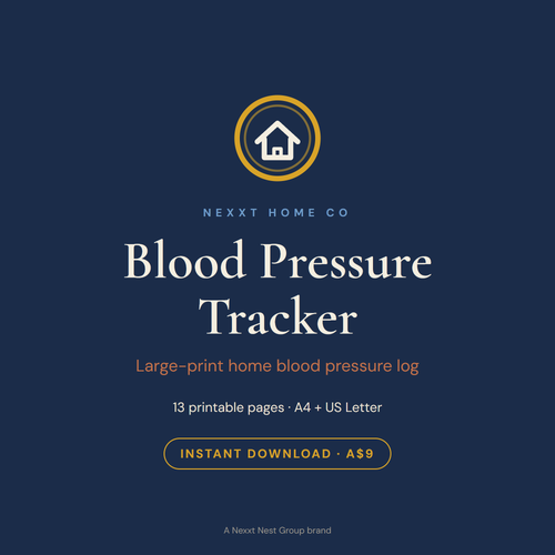 Blood Pressure Tracker printable cover — large print