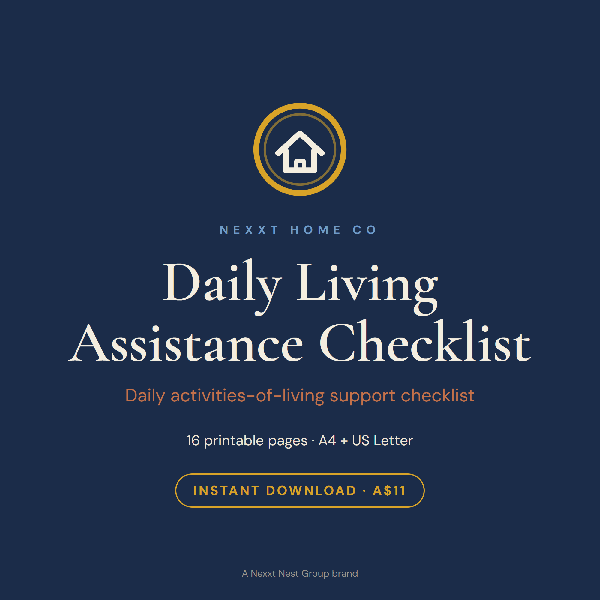Daily Living Assistance Checklist cover