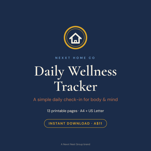 Daily Wellness Tracker cover — a gentle check-in journal for body and mind