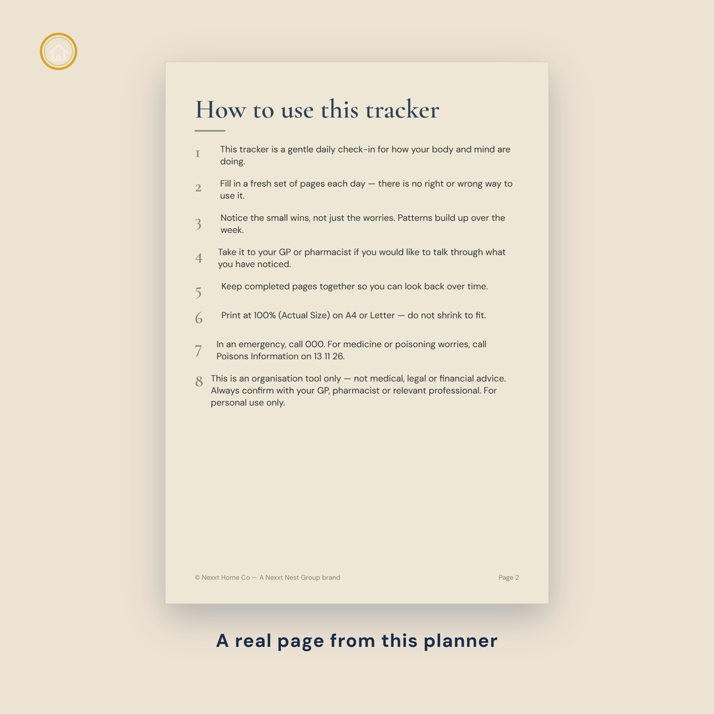Daily Wellness Tracker page preview — mood and feelings check-in