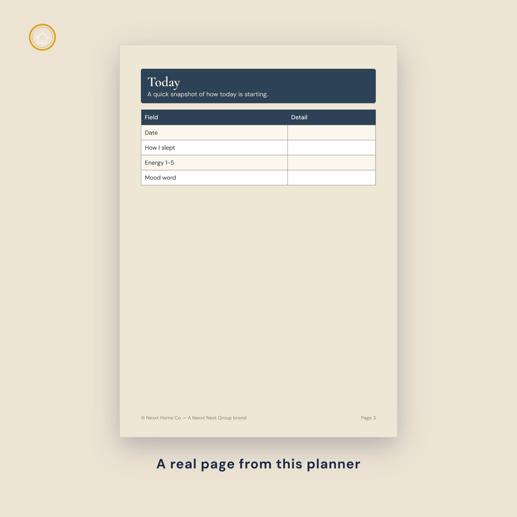 Daily Wellness Tracker preview — meals, hydration, movement and sleep