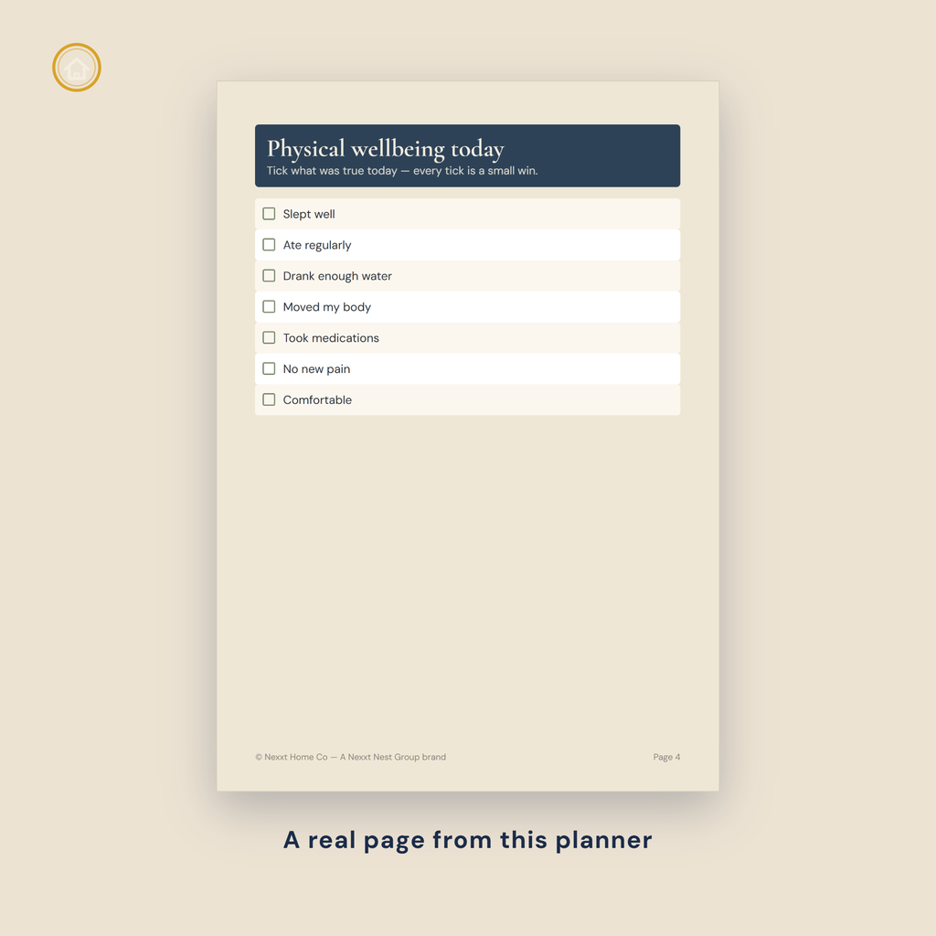 Daily Wellness Tracker page — gratitude and weekly overview