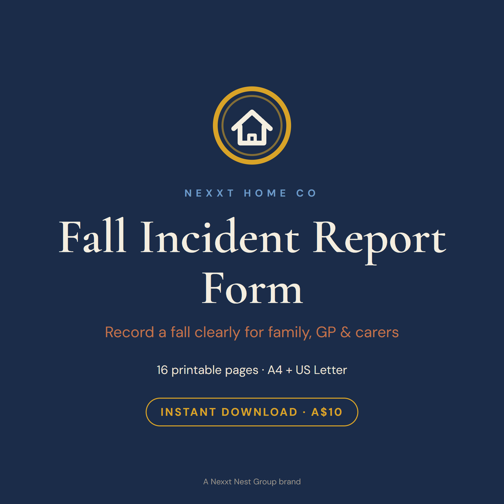 Fall Incident Report Form cover — large-print senior fall record printable