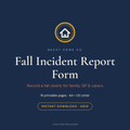 Fall Incident Report Form cover — large-print senior fall record printable