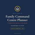 Family Command Centre Planner printable cover — family calendar, meal roster and chore chart