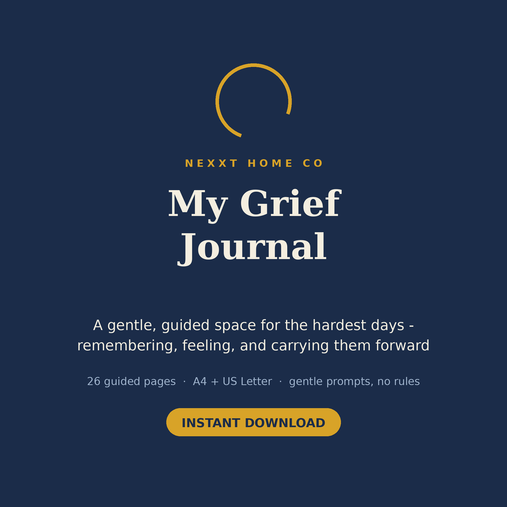 Grief Journal cover - a gentle guided companion - Nexxt Home Co