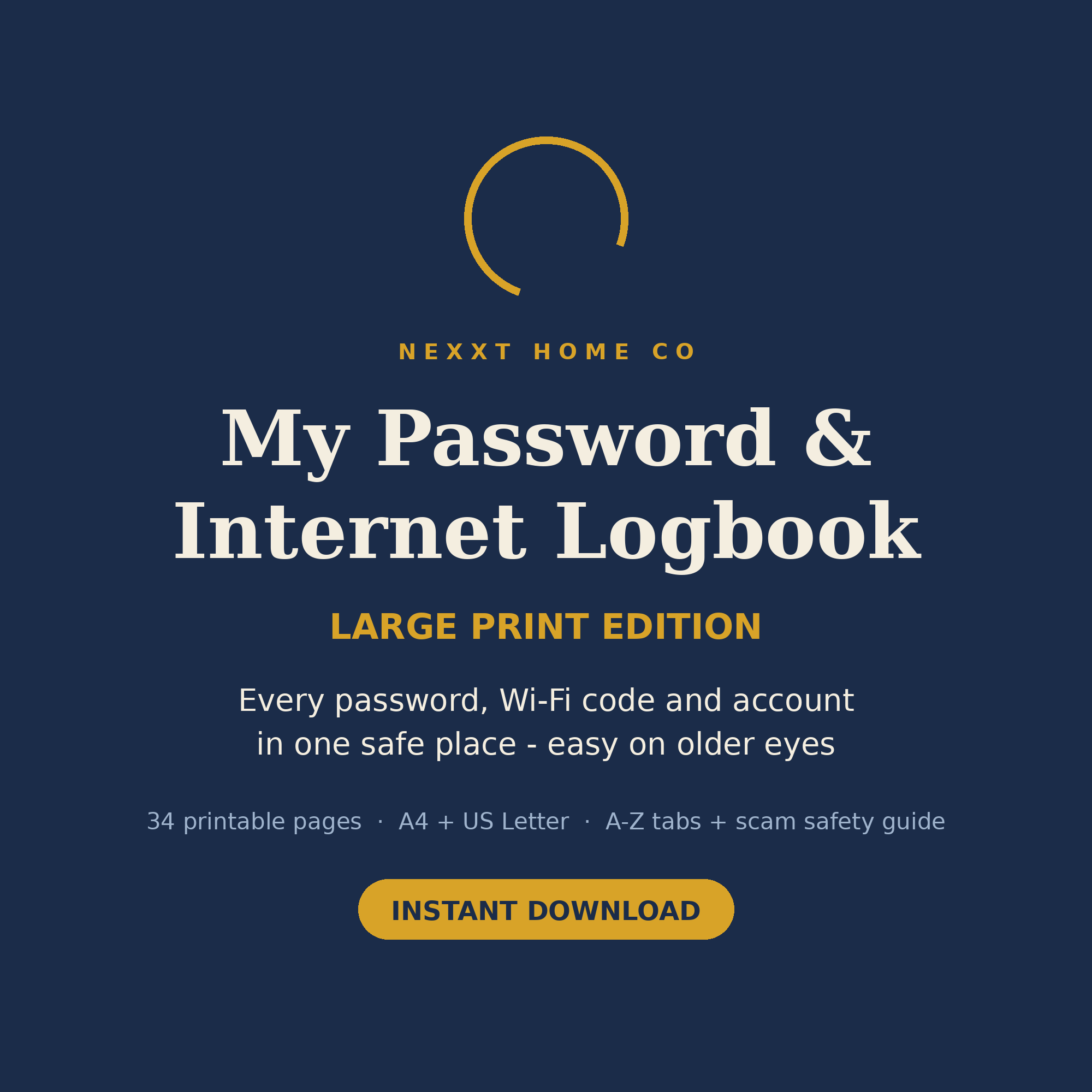 Large Print Password and Internet Logbook cover - Nexxt Home Co