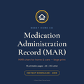 Medication Administration Record MAR chart cover — large print printable for home and care