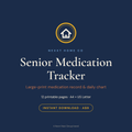 Senior Medication Tracker printable cover — large-print daily pill chart and medication list