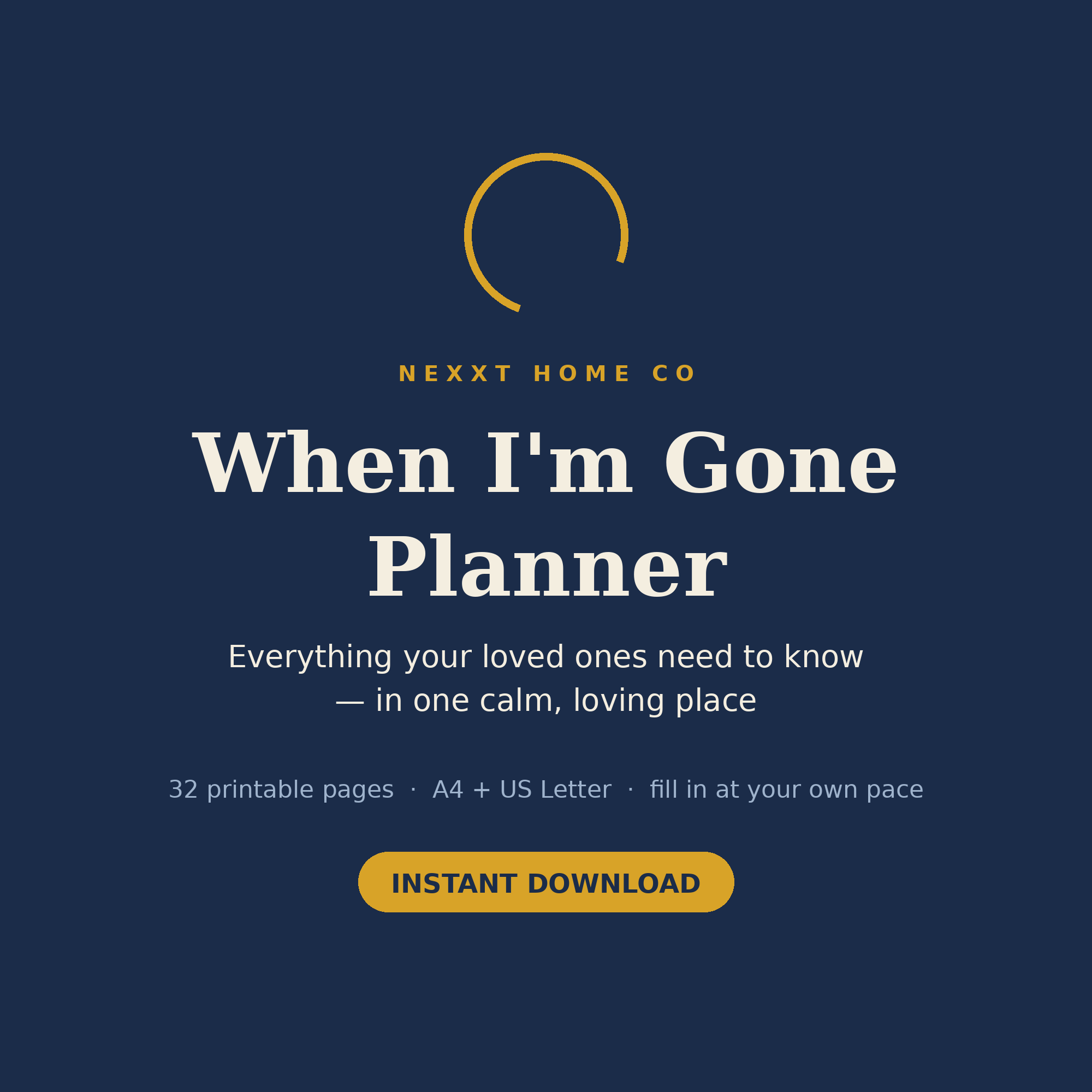 When I'm Gone Planner printable cover — 32-page end-of-life organiser and legacy binder